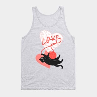 Knitting Love Cat for Cat Lovers Tank Top